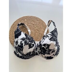 Cacique Floral Print Full Coverage Underwire‎ Bra Comfortable 42H